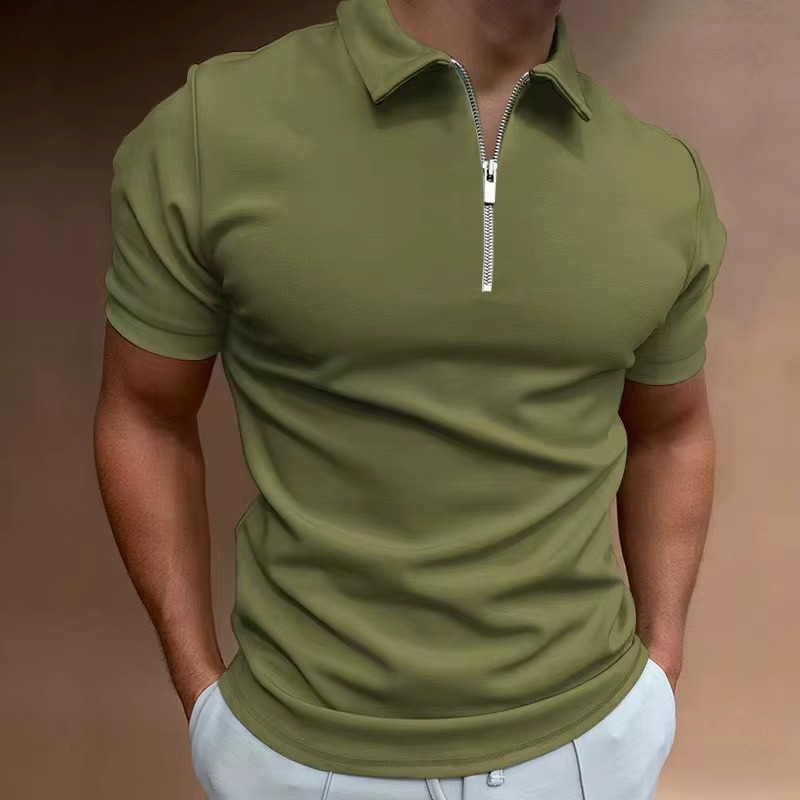 Polo Elegante Interlock Premium con Cremallera Lurea