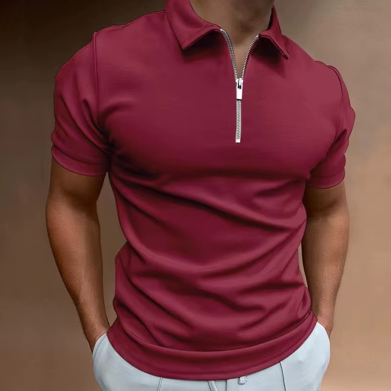 Polo Elegante Interlock Premium con Cremallera Lurea