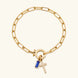 Annabella Birthstone Cross Bracelet 