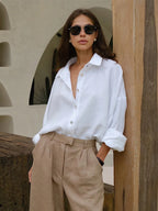 Camisa formal e informal con botones sólidos