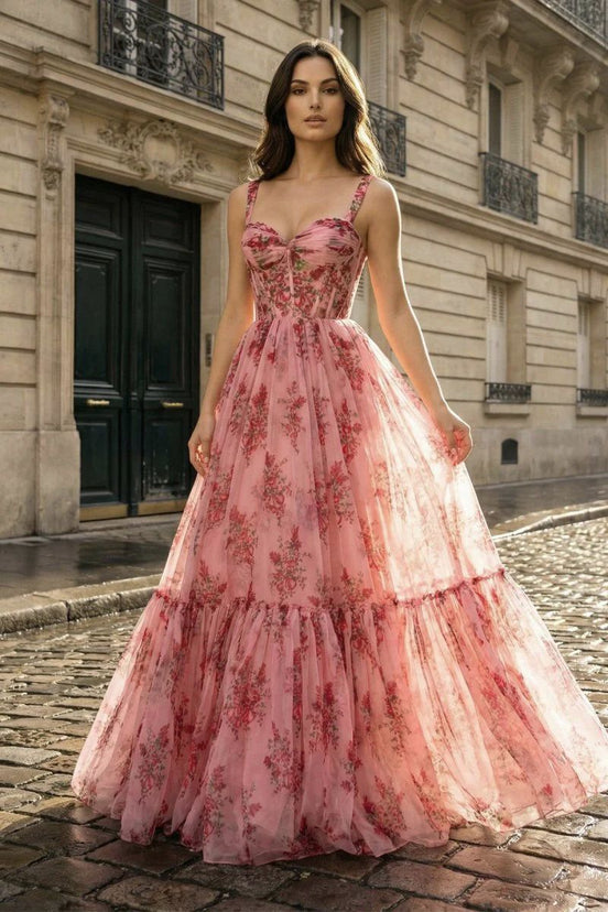 Vestido de Tul con Volantes en Capas Elysian