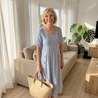 Martha | Vestido midi a rayas y botones