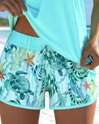 Tankini con estampado marino elegante y aberturas