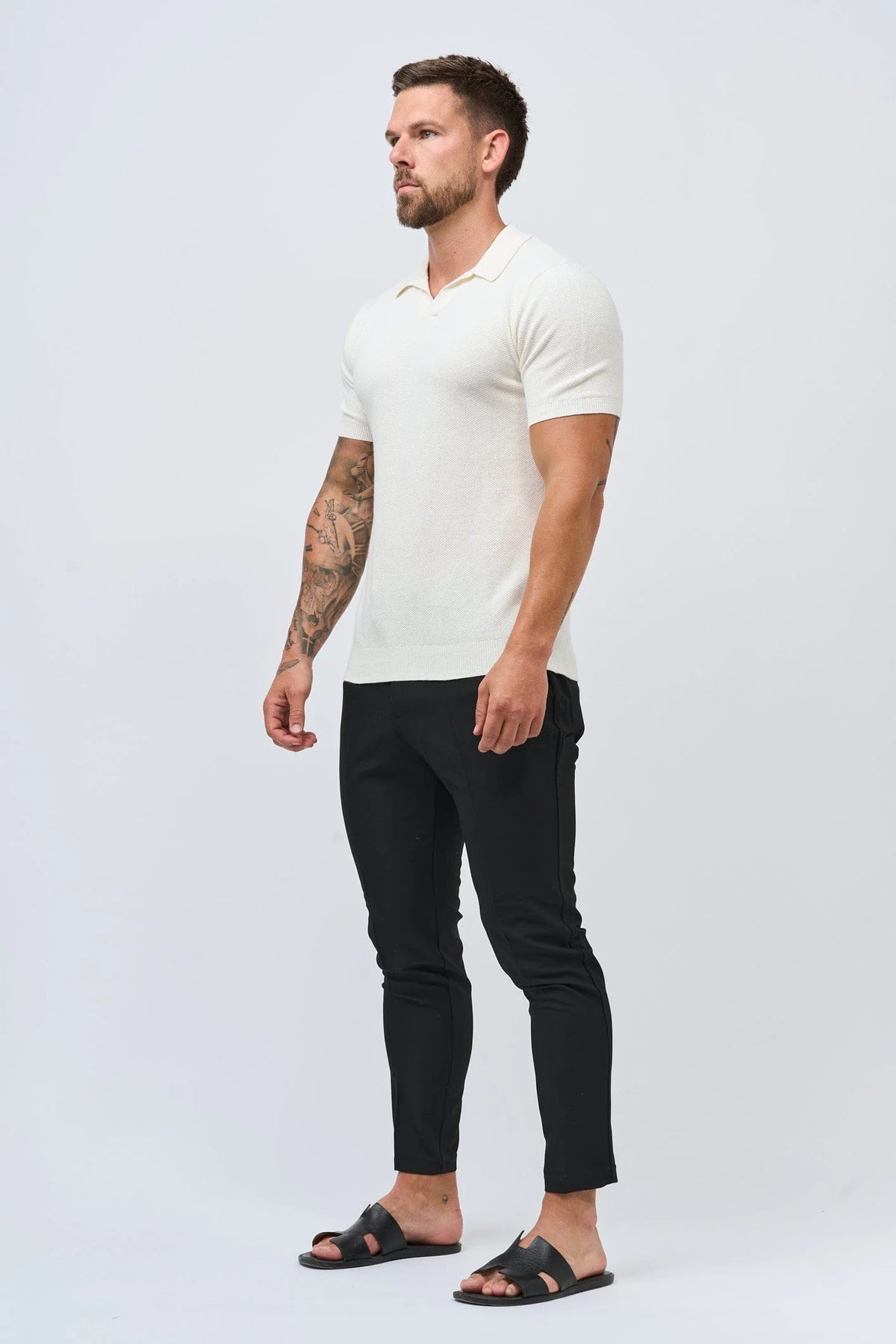 Polo de cachemira premium de corte ajustado