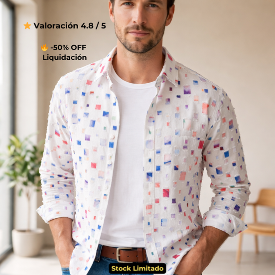 Camisa de Seda Estampada moderno y transpirable