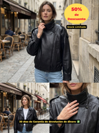 Chaqueta de cuero asimétrica Notting Hill