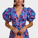Carla | Printed Midi Dress with Puff Sleeves