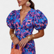 Carla | Printed Midi Dress with Puff Sleeves