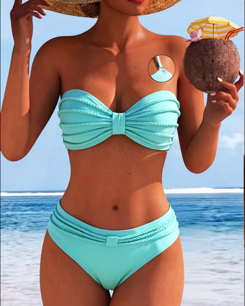 Bikini liso con cuello halter
