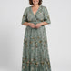 Melodi – Vestido largo de flores con cuello en V