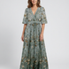 Melodi – Vestido largo de flores con cuello en V