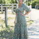 Melodi – Vestido largo de flores con cuello en V