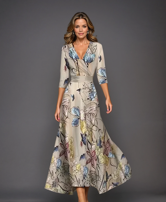 Vestido Chic con Estampado Floral