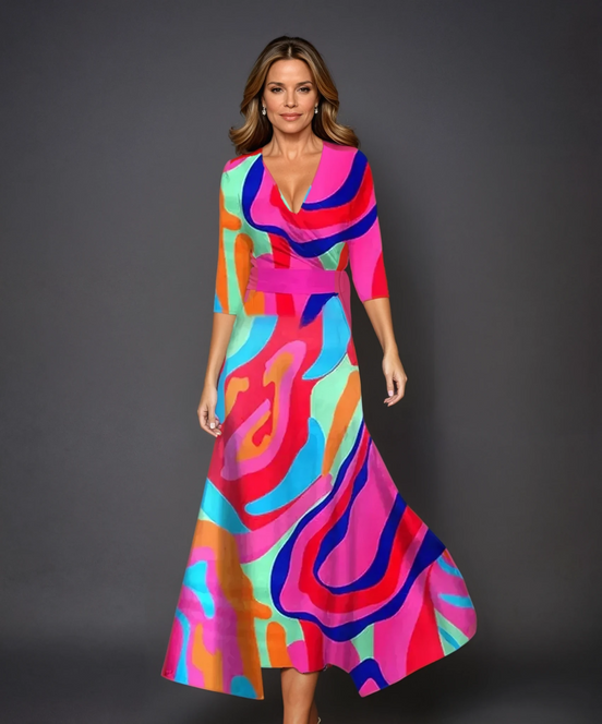 Vestido Chic con Estampado Floral