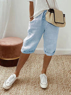 Julia | Shorts de algodón y lino para mujer