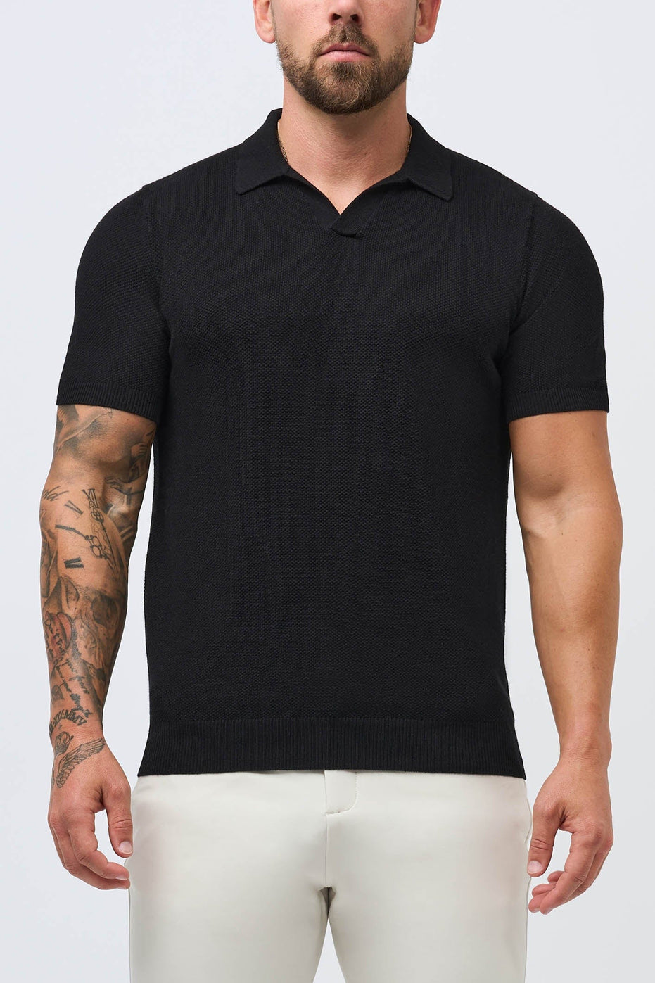 Polo de cachemira premium de corte ajustado