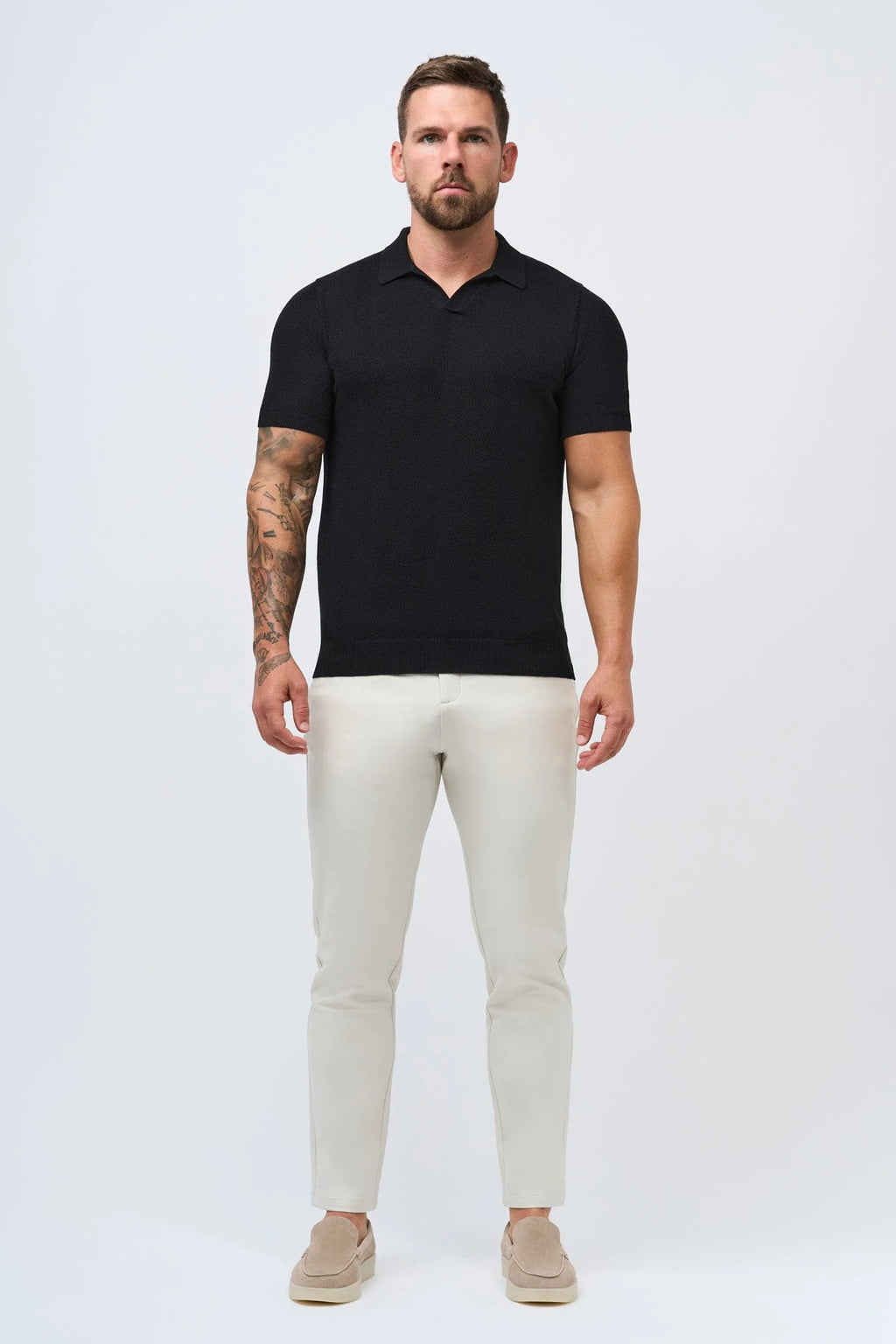 Polo de cachemira premium de corte ajustado