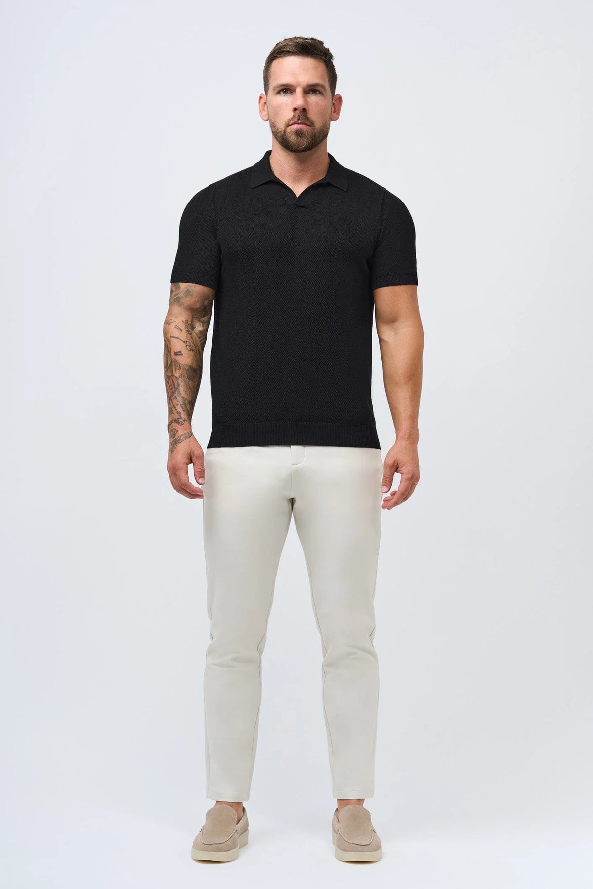 Polo de cachemira premium de corte ajustado