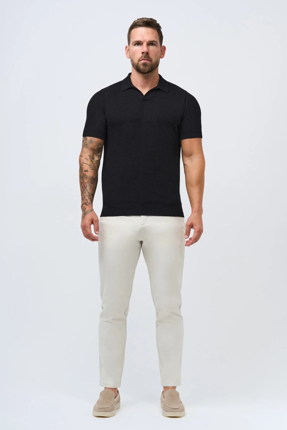 Polo de cachemira premium de corte ajustado