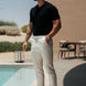 Polo de cachemira premium de corte ajustado