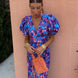 Carla | Printed Midi Dress with Puff Sleeves