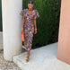 Carla | Printed Midi Dress with Puff Sleeves