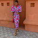Carla | Printed Midi Dress with Puff Sleeves