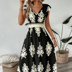 Celia - Vestido maxi barroco con escote