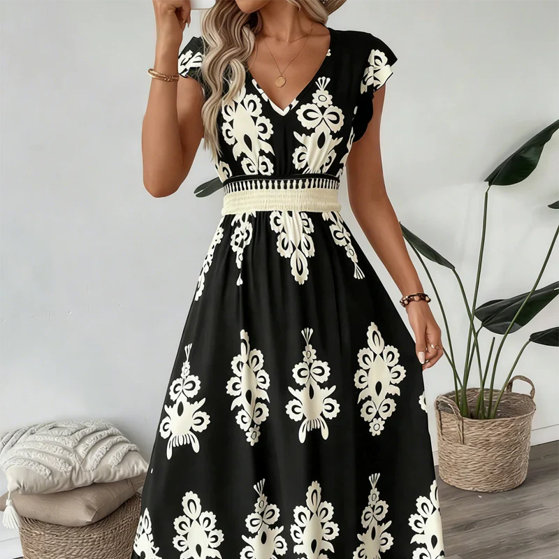 Celia - Vestido maxi barroco con escote