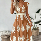 Celia - Vestido maxi barroco con escote