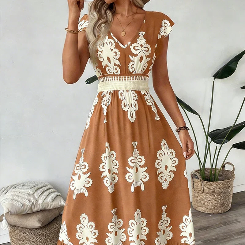Celia - Vestido maxi barroco con escote