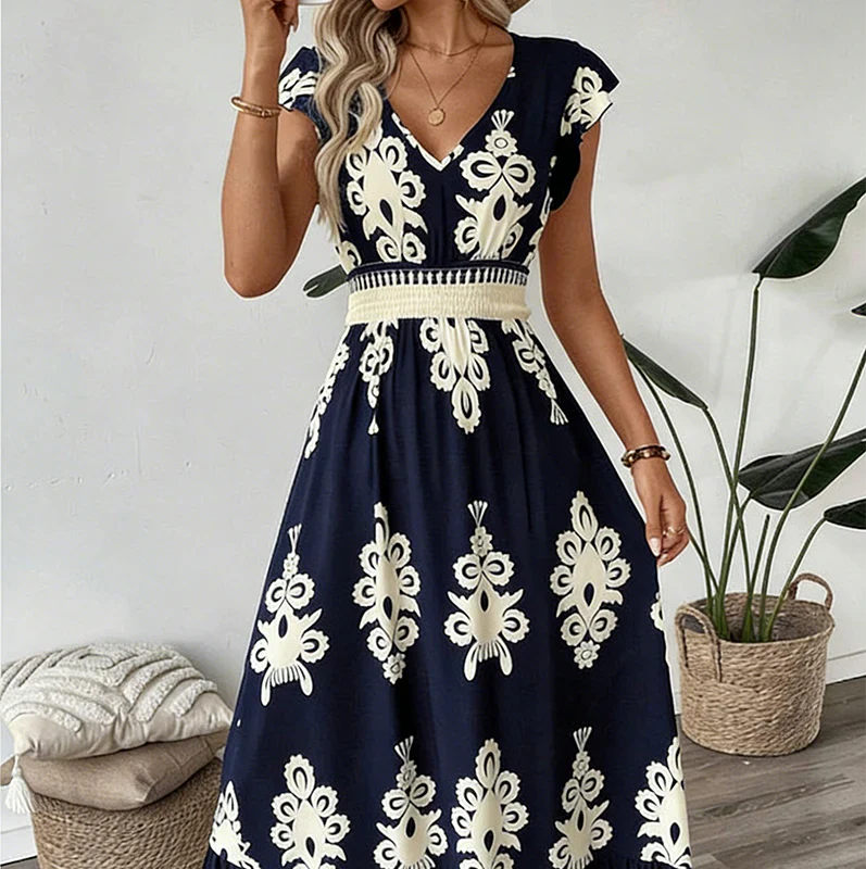 Celia - Vestido maxi barroco con escote