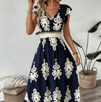 Celia - Vestido maxi barroco con escote