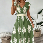 Celia - Vestido maxi barroco con escote